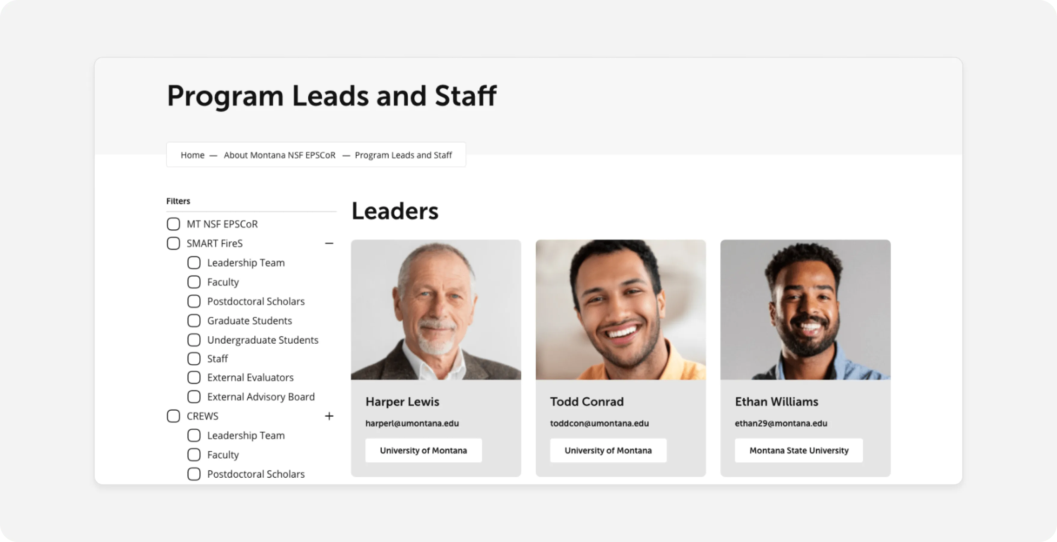 Digital platform for seamless interdisciplinary research collaboration 13 Filters in action