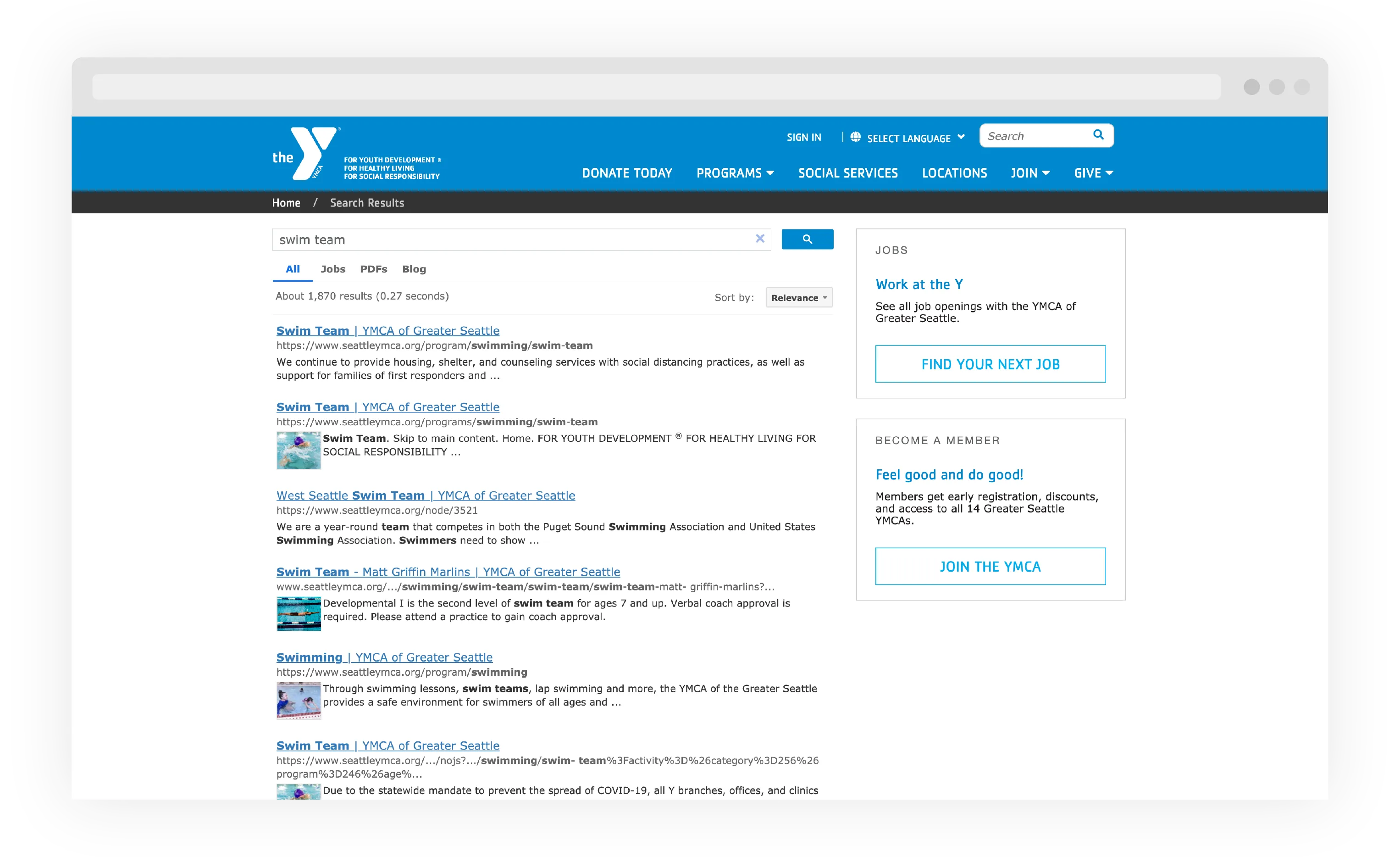 Modernizing digital infrastructure with Open Y migration 3 Open Y Search