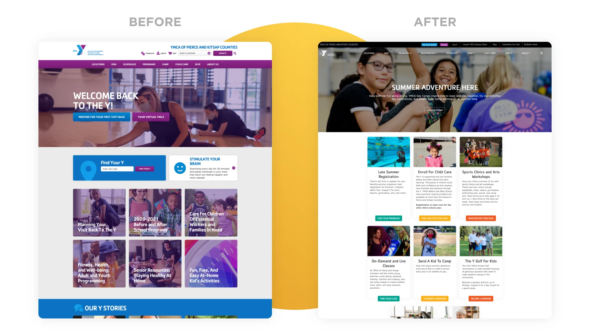 Launching a fully functional website within a one-month timeline 2 Before and after