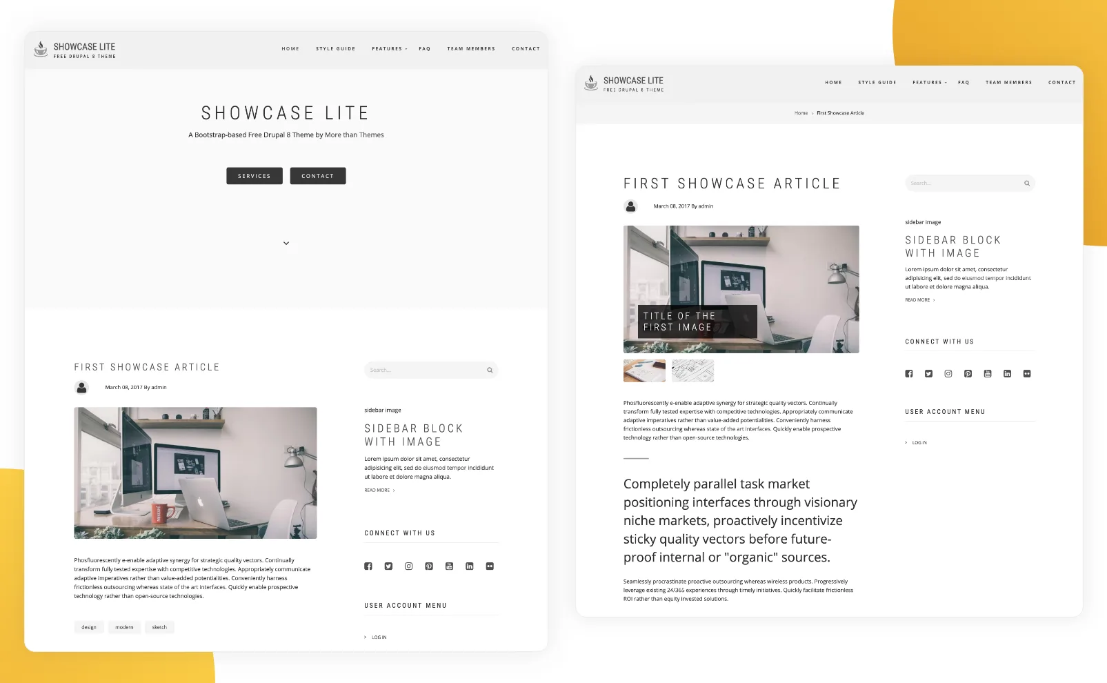Top 17 Drupal Themes 3 Free Drupal themes: Showcase lite