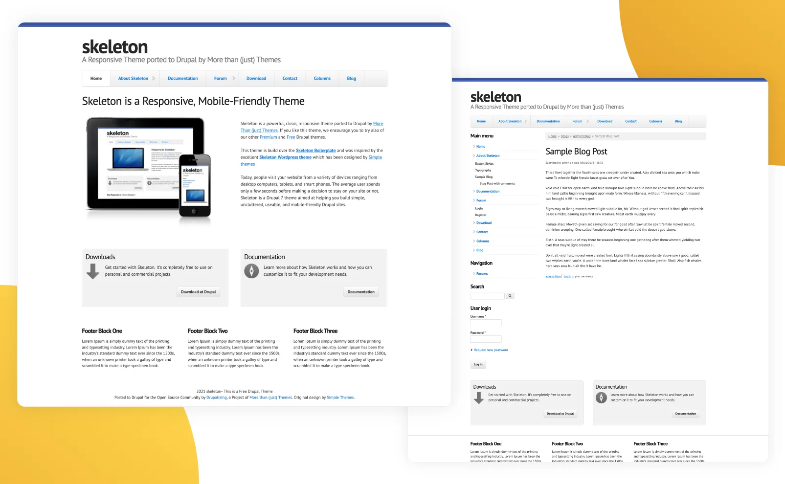Top 17 Drupal Themes 8 Free Drupal themes: Skeleton