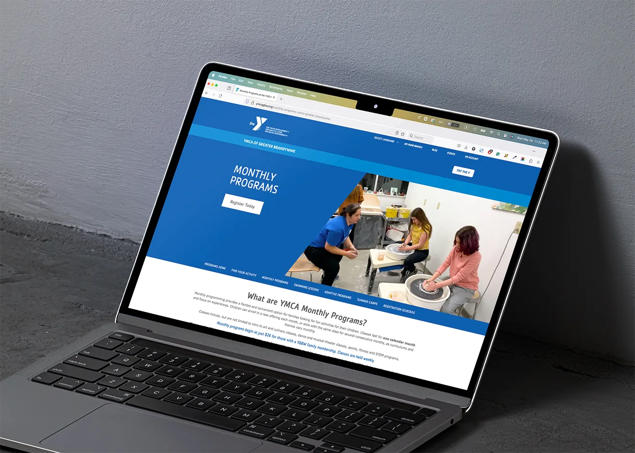Website for YMCA of Greater Brandywine