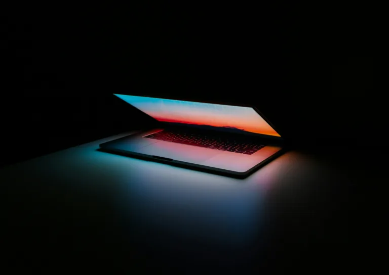 Photo of a laptop closing