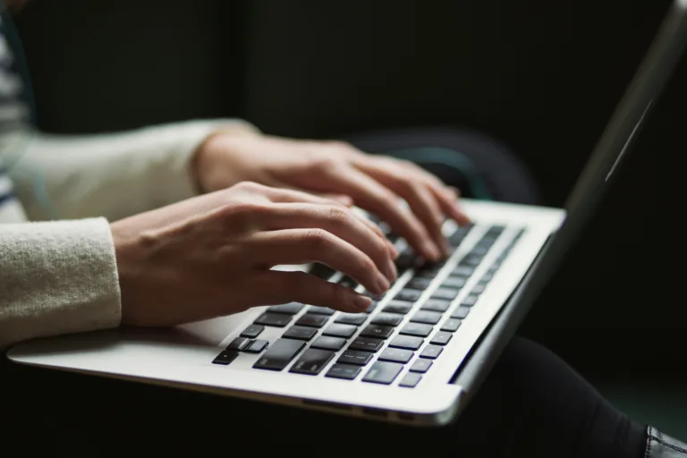 Image of a person typing