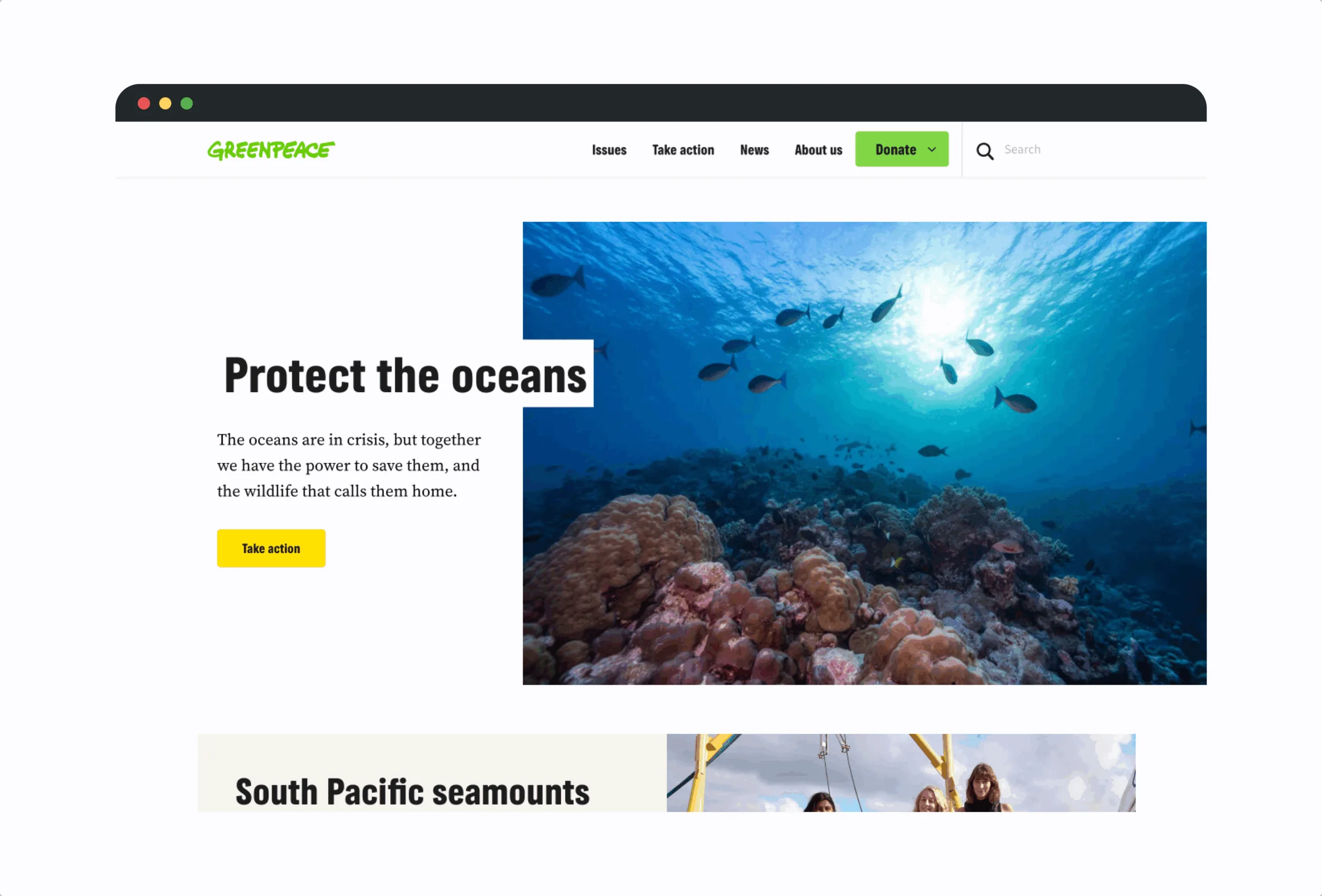 Why Drupal is the Go-To Choice for Nonprofits 6 mockup greenpeace 1 scaled