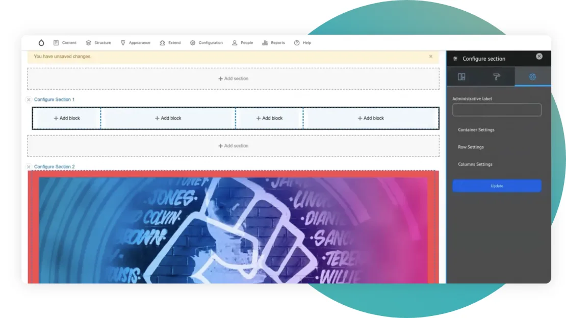 Getting Started with Layout Builder for Drupal 18 16 Next to the Styles we have a Settings tab