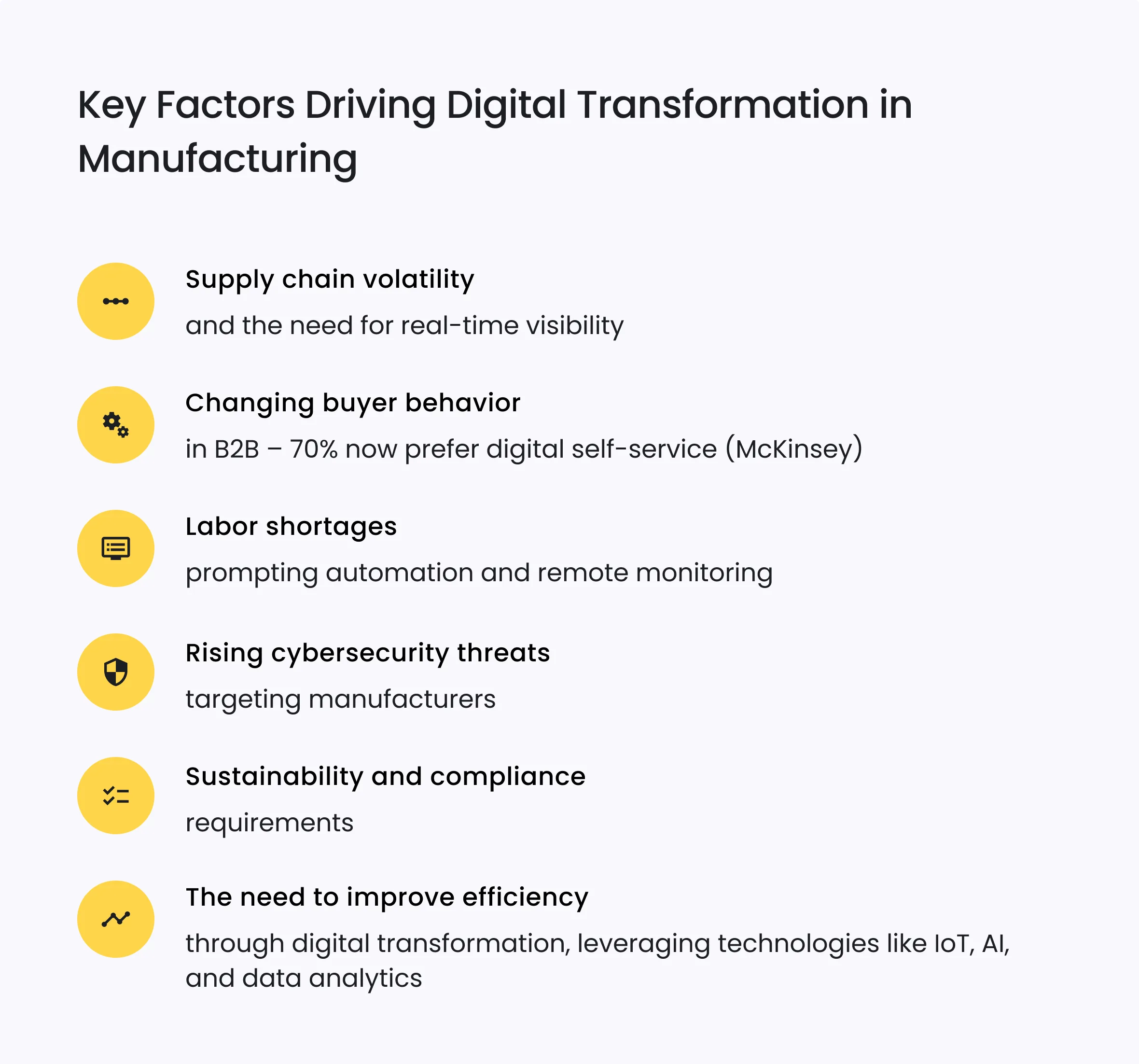 Manufacturing Digital Transformation: How to Future-Proof Your Strategy 4 manufacturing digital-transformation key factors