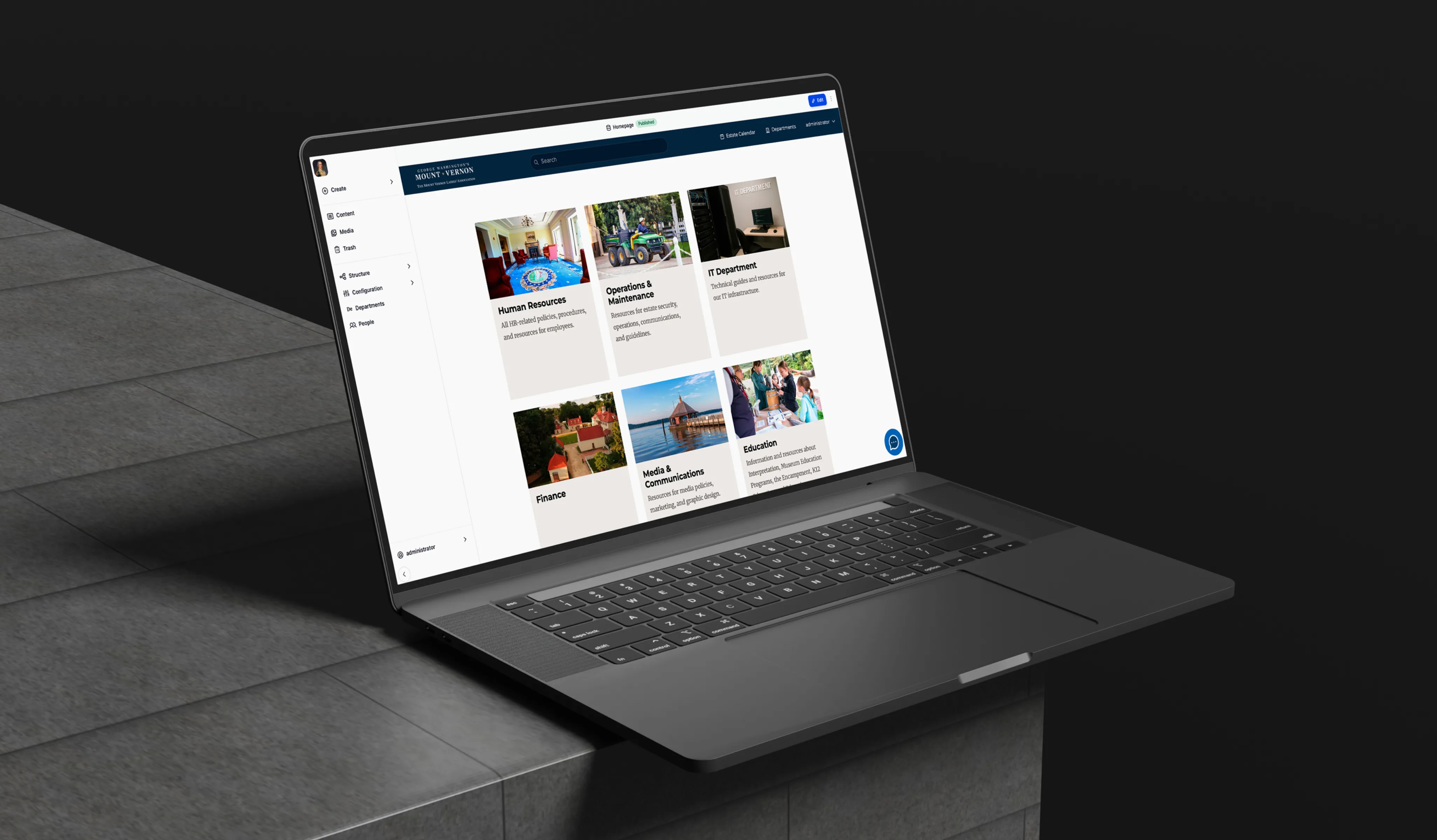 Intranet development for Mount Vernon
