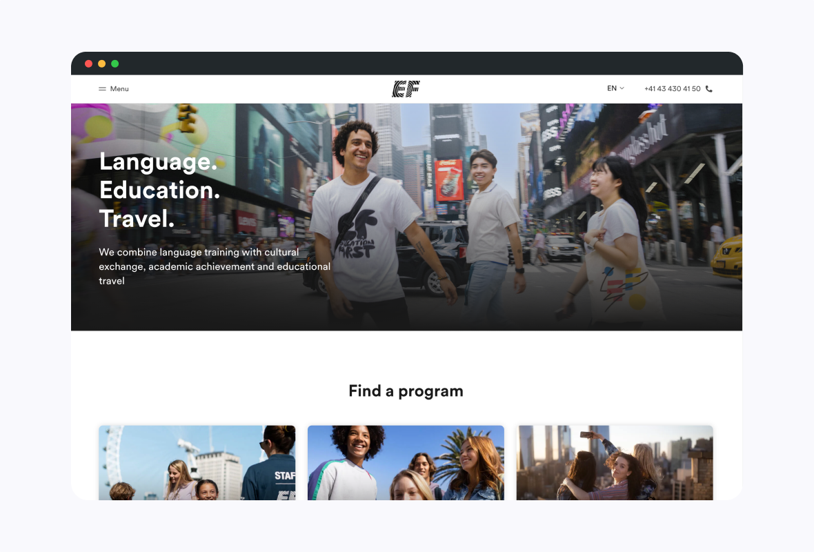 Education First organisation's website
